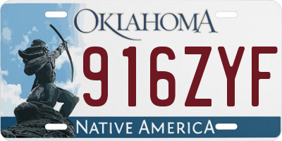 OK license plate 916ZYF