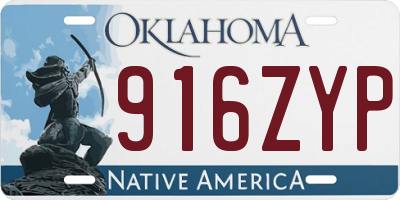 OK license plate 916ZYP