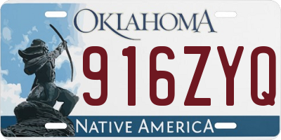 OK license plate 916ZYQ