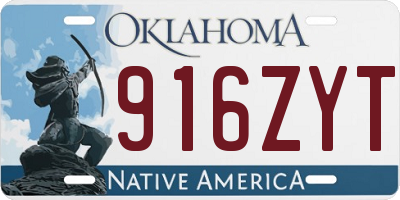 OK license plate 916ZYT