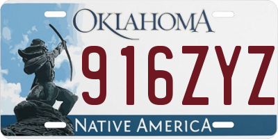 OK license plate 916ZYZ