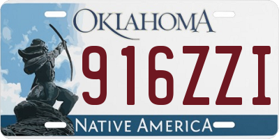 OK license plate 916ZZI