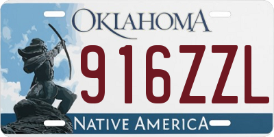 OK license plate 916ZZL