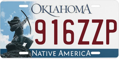 OK license plate 916ZZP