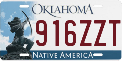 OK license plate 916ZZT