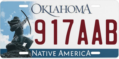 OK license plate 917AAB