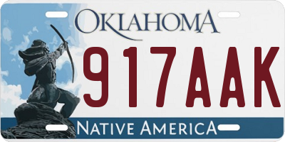 OK license plate 917AAK