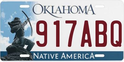 OK license plate 917ABQ