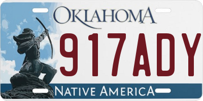 OK license plate 917ADY