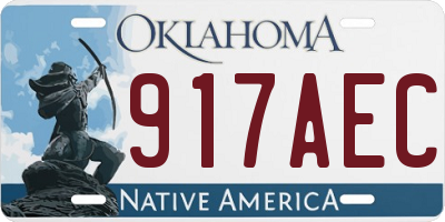 OK license plate 917AEC