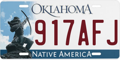 OK license plate 917AFJ
