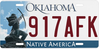 OK license plate 917AFK