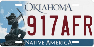 OK license plate 917AFR