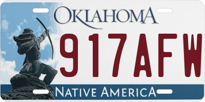 OK license plate 917AFW