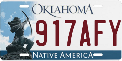 OK license plate 917AFY