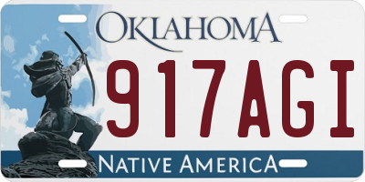 OK license plate 917AGI