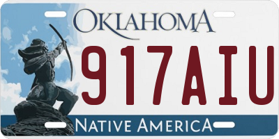 OK license plate 917AIU