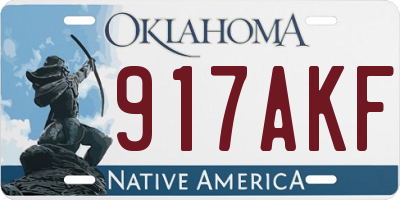 OK license plate 917AKF