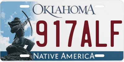 OK license plate 917ALF
