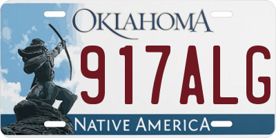 OK license plate 917ALG