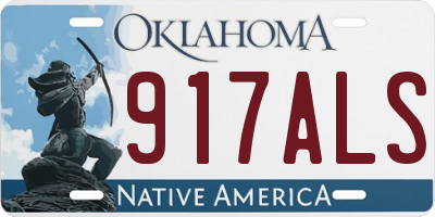 OK license plate 917ALS