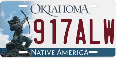 OK license plate 917ALW