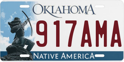 OK license plate 917AMA