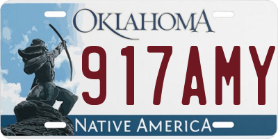 OK license plate 917AMY