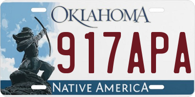 OK license plate 917APA