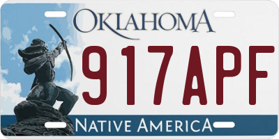 OK license plate 917APF