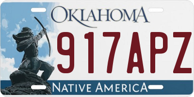 OK license plate 917APZ