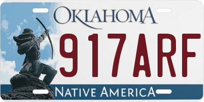 OK license plate 917ARF