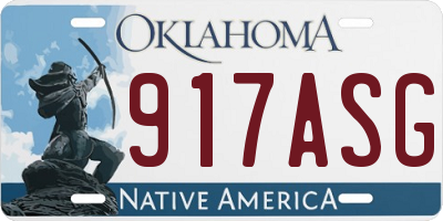 OK license plate 917ASG