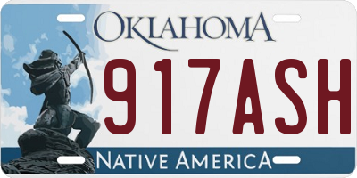 OK license plate 917ASH