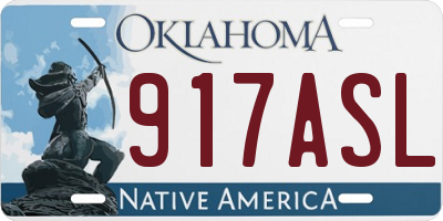 OK license plate 917ASL