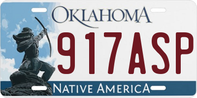 OK license plate 917ASP