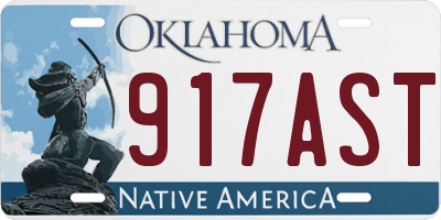 OK license plate 917AST