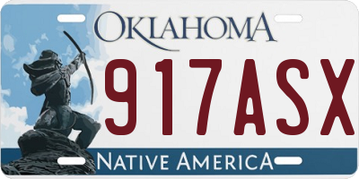OK license plate 917ASX
