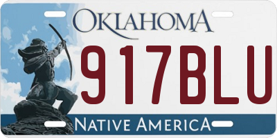 OK license plate 917BLU