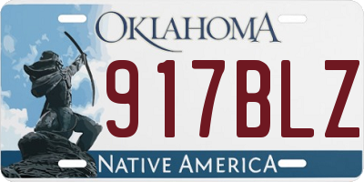 OK license plate 917BLZ