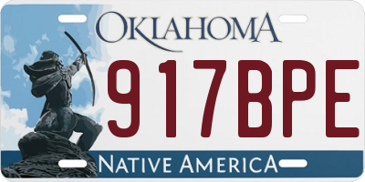 OK license plate 917BPE