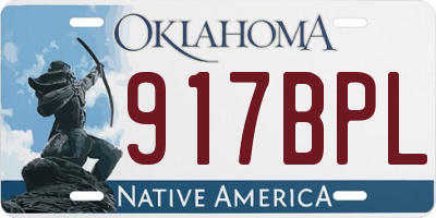 OK license plate 917BPL
