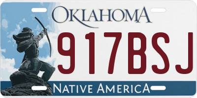 OK license plate 917BSJ