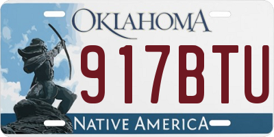 OK license plate 917BTU