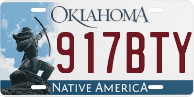 OK license plate 917BTY