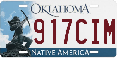 OK license plate 917CIM