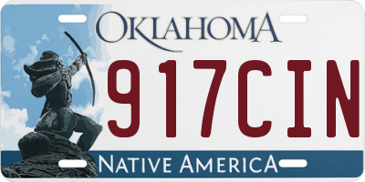 OK license plate 917CIN