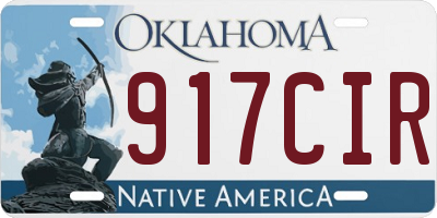 OK license plate 917CIR