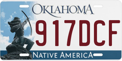 OK license plate 917DCF