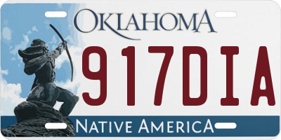 OK license plate 917DIA